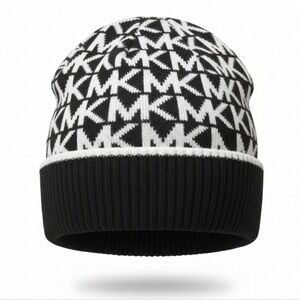 Michael Kors Monogram Black and White Beanie, GUC